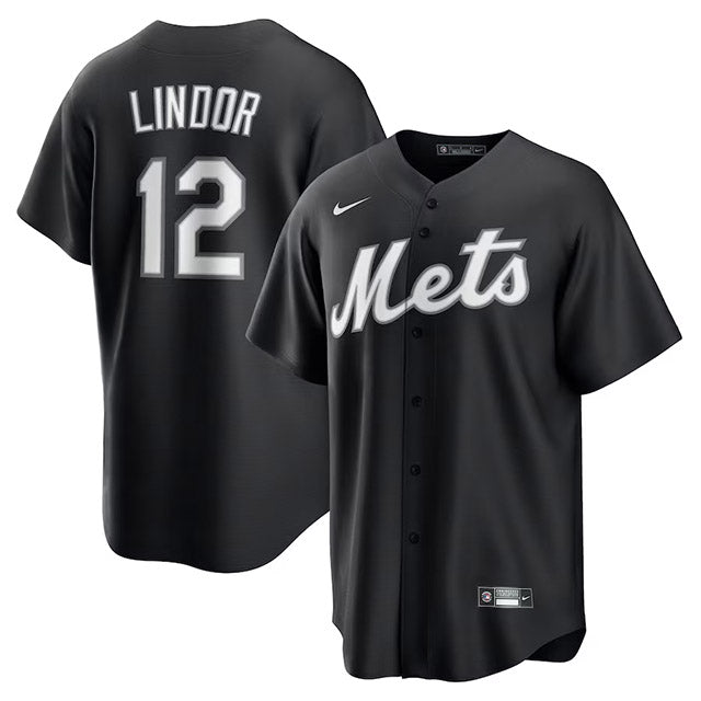 フランシスコ リンドーアモデル 海外取寄 NIKE レプリカユニフォーム ニューヨーク メッツ 2025 MLB LIGHTS OUT REPLICA PLAYER JERSEY BLACK