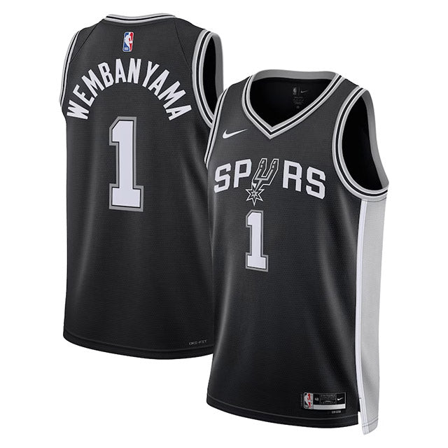 海外取寄 ビクター ウェンバンヤマモデル ナイキ レプリカユニフォーム サンアントニオ スパーズ 2023 NBA DRAFT FIRST ROUND PICK WINGMAN JERSEY BLACK SAN ANTONIO SPURS