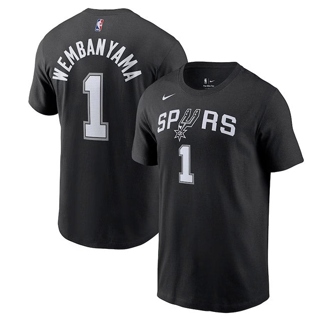 海外取寄 ビクター ウェンバンヤマモデル ナイキ Tシャツ サンアントニオ スパーズ 2023 NBA DRAFT FIRST ROUND PICK NAME&NUMBER T-SHIRT BLACK SAN ANTONIO SPURS