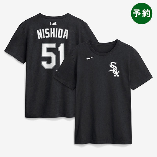 6/18締切・予約販売 西田陸浮モデル ナイキ Tシャツ シカゴ ホワイトソックス MLB 2026 NAME & NUMBER T-SHIRT BLACK