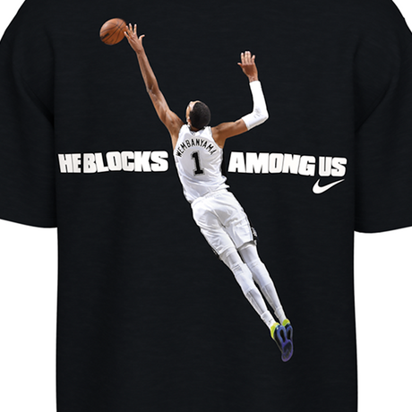 海外取寄 ビクター ウェンバンヤマモデル ナイキ Tシャツ サンアントニオ スパーズ 2025-26 NBA DEFENSIVE PLAYER OF THE YEAR T-SHIRT BLACK (コピー)