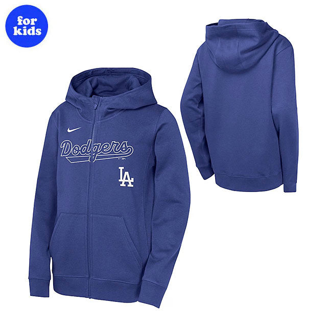 子供用 ナイキ 海外取寄 ジップ アップフーディー ロサンゼルス ドジャース MLB YOUTH FULL ZIP FLEECE HOODIE ROYAL