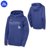 子供用 ナイキ 海外取寄 ジップ アップフーディー ロサンゼルス ドジャース MLB YOUTH FULL ZIP FLEECE HOODIE ROYAL