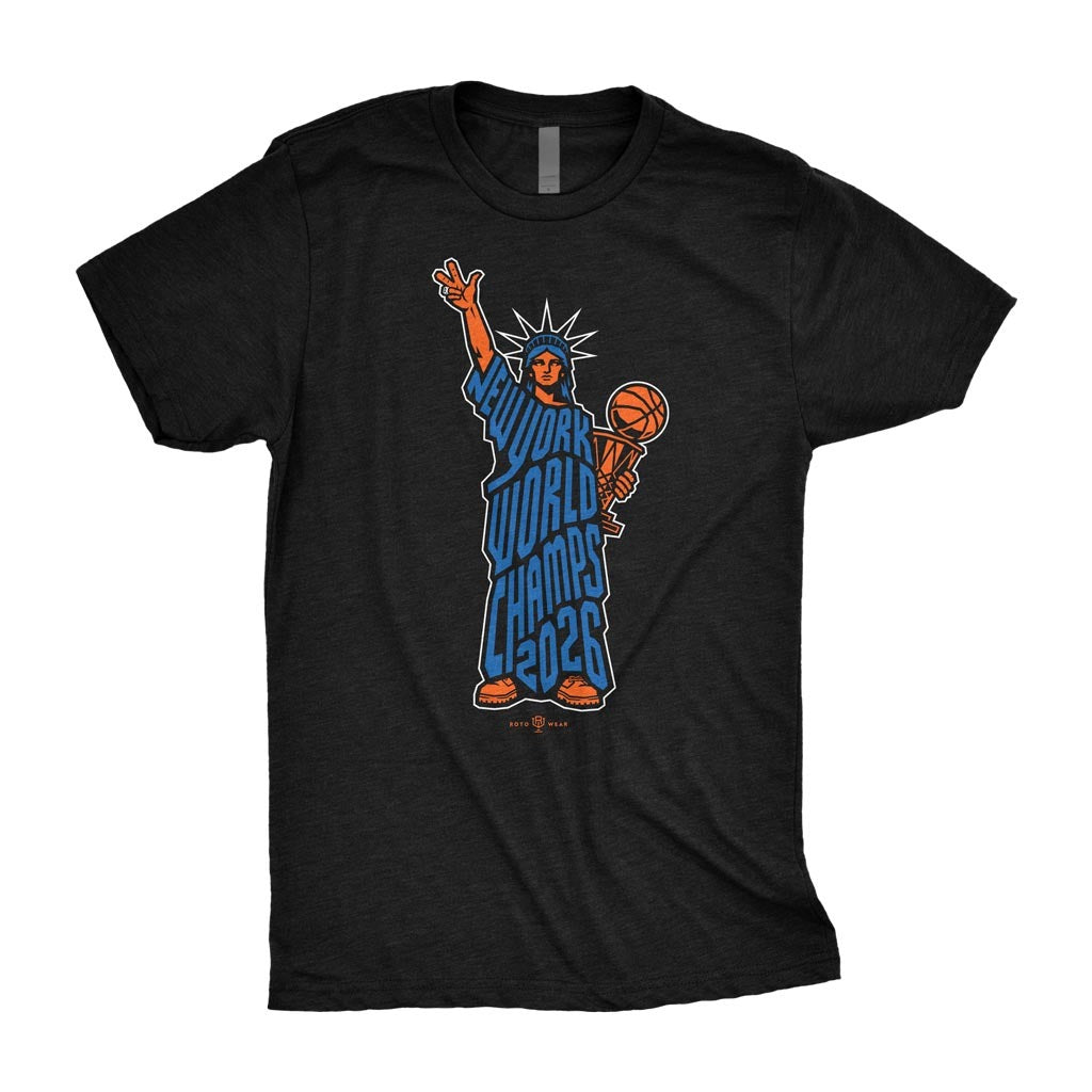 53年振りNBAファイナル優勝 海外取寄 ニューヨーク ニックス Tシャツ NY 2026 CHAMPS T-SHIRT BLACK