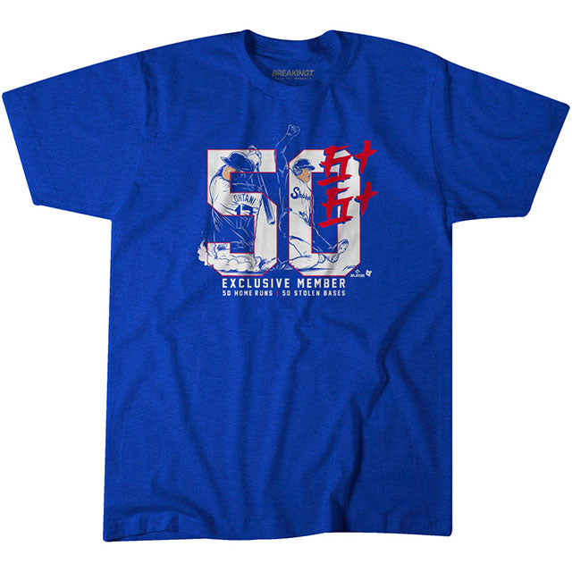 大谷翔平 シーズン50本塁打50盗塁達成記念モデル 海外取寄 Tシャツ ロサンゼルス ドジャース