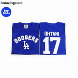 大谷翔平モデル ファナティクス 子供用 Tシャツ ロサンゼルス ドジャース MLB YOUTH NAME&NUMBER T-SHIRT ROYAL BLUE