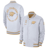 海外取寄 ナイキ オクラホマシティ サンダー ジャケット 2025 NBA FINALS CHAMPIONS BANNER RAISING CEREMONY AUTHENTIC SHOWTIME FULL-ZIP JACKET WHITE