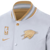 海外取寄 ナイキ オクラホマシティ サンダー ジャケット 2025 NBA FINALS CHAMPIONS BANNER RAISING CEREMONY AUTHENTIC SHOWTIME FULL-ZIP JACKET WHITE
