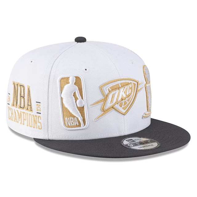 海外取寄 ニューエラ キャップ 9FIFTY スナップバック オクラホマシティ サンダー 2025 NBA FINALS CHAMPIONS RING CEREMONY SNAPBACK CAP WHITE