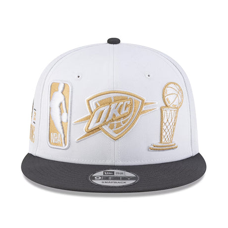 海外取寄 ニューエラ キャップ 9FIFTY スナップバック オクラホマシティ サンダー 2025 NBA FINALS CHAMPIONS RING CEREMONY SNAPBACK CAP WHITE