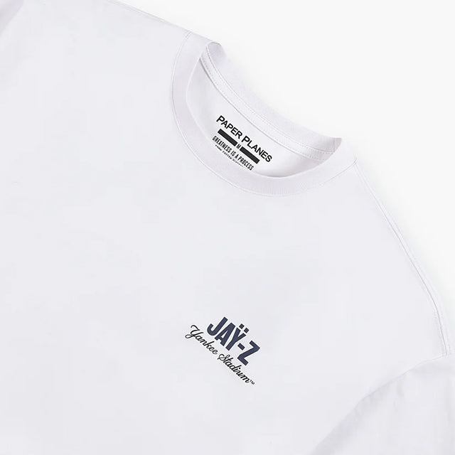 海外取寄 ペーパープレーンズ x ニューヨーク ヤンキース x ファナティクス Tシャツ PLANES X JAŸ-Z30 YANKEE STADIUM ANNIVERSARY T-SHIRT WHITE