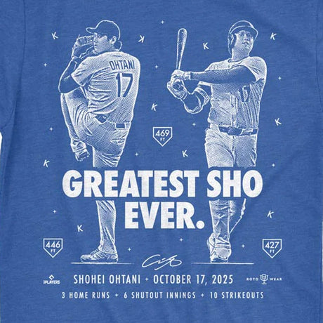 大谷翔平モデル 海外取寄 ロサンゼルス ドジャース Tシャツ GREATEST T-SHIRT