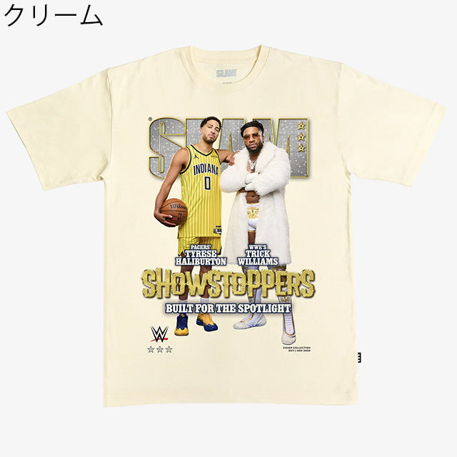 タイリース ハリバートン×トリック ウィリアムスモデル スラム WWE インディアナ ペイサーズ Tシャツ 海外取寄 &nbsp;SLAM COVER T-SHIRT