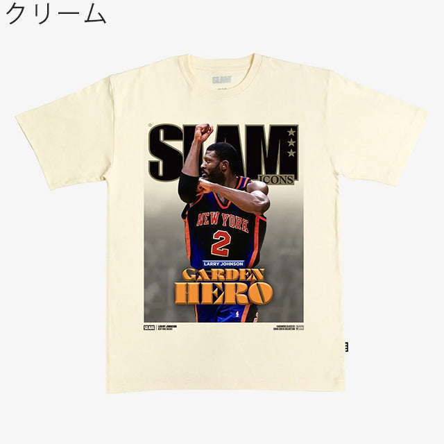 ラリー ジョンソンモデル スラム ニューヨーク ニックス Tシャツ 海外取寄 2026 SLAM HARDWOOD CLASSIC COVER T-SHIRT