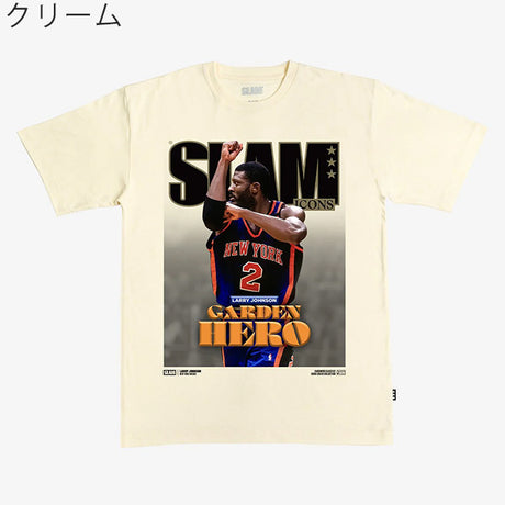 ラリー ジョンソンモデル スラム ニューヨーク ニックス Tシャツ 海外取寄 2026 SLAM HARDWOOD CLASSIC COVER T-SHIRT