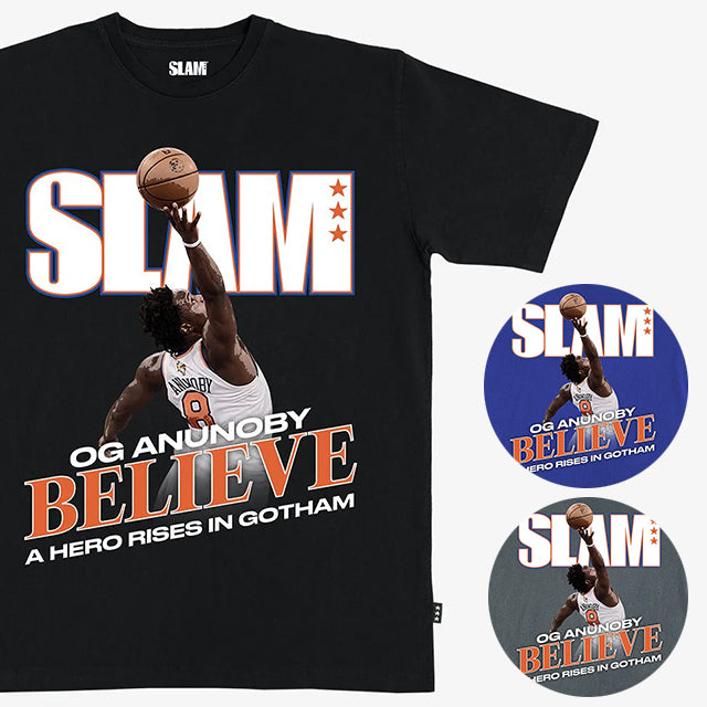 OG アヌノビーモデル スラム ニューヨーク ニックス Tシャツ 海外取寄 2026 SLAM COVER BELIEVE T-SHIRT