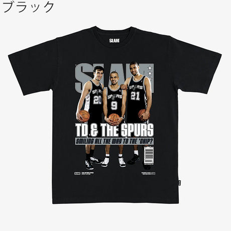 ティム ダンカン・トニー パーカー・マヌ ジノビリモデル スラム サンアントニオ スパーズ Tシャツ 海外取寄 SLAM HARDWOOD CLASSICS COVER T-SHIRT
