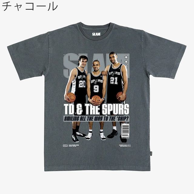 ティム ダンカン・トニー パーカー・マヌ ジノビリモデル スラム サンアントニオ スパーズ Tシャツ 海外取寄 SLAM HARDWOOD CLASSICS COVER T-SHIRT