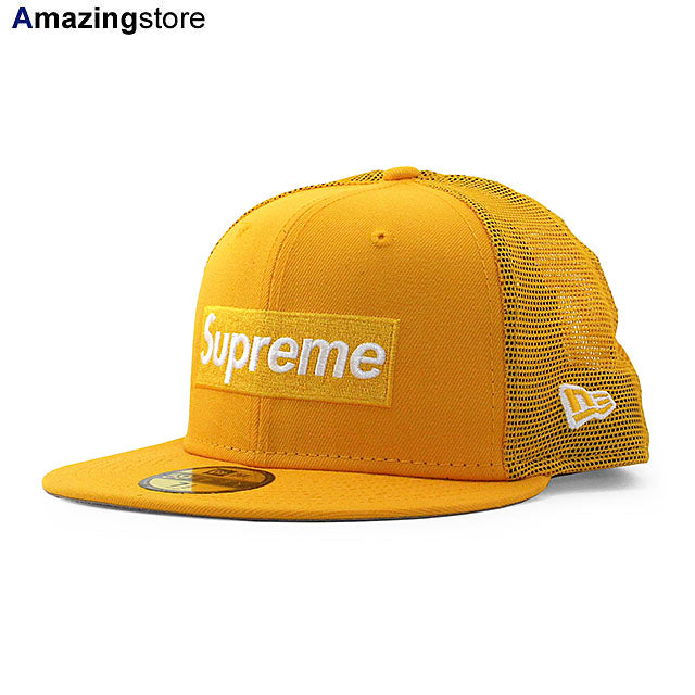 SUPREME ニューエラ キャップ 59FIFTY BOX LOGO MESH BACK FITTED CAP YELLOW