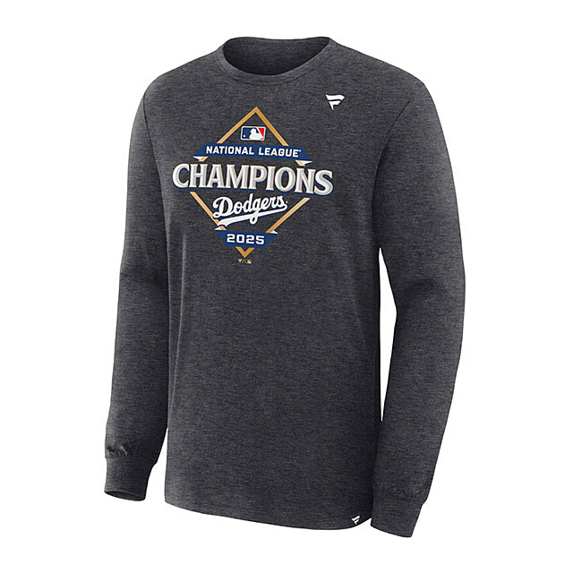 2025 ナショナルリーグチャンピオン ロッカールームモデル 海外取寄 Tシャツ ロサンゼルス ドジャース MLB 2025 NATIONAL LEAGUE CHAMPIONS LOCKER ROOM LONG SLEEVE T-SHIRT HEATHER CHARCOAL
