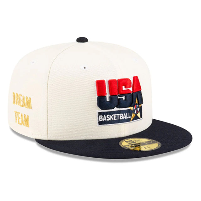 USA代表 ドリームチーム ニューエラ キャップ USA BASKETBALL DREAM TEAM FITTED CAP CHROME-NAVY/  国内外からニューエラをはじめナイキ、クーパーズタウンボールキャップ等を中心に取り扱うベースボールキャップの専門店 /  Amazingstore(アメイジングストア)