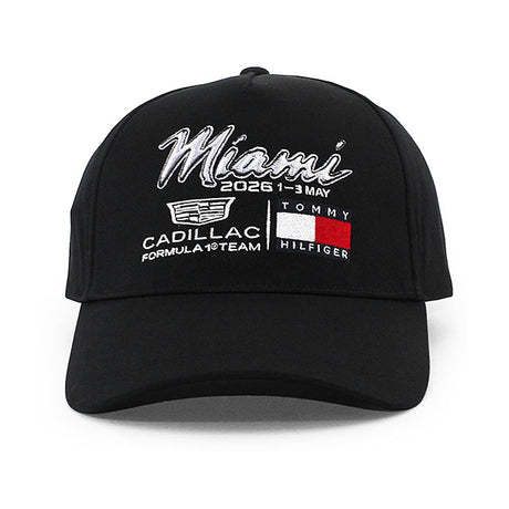 トミーヒルフィガー キャップ キャデラック F1チーム MIAMI LOGO STRAPBACK CAP BLACK