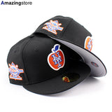 ニューエラ キャップ 59FIFTY ニューヨーク メッツ MLB 25TH ANNIVERSARY APPLE LOGO GREY BOTTOM FITTED CAP BLACK