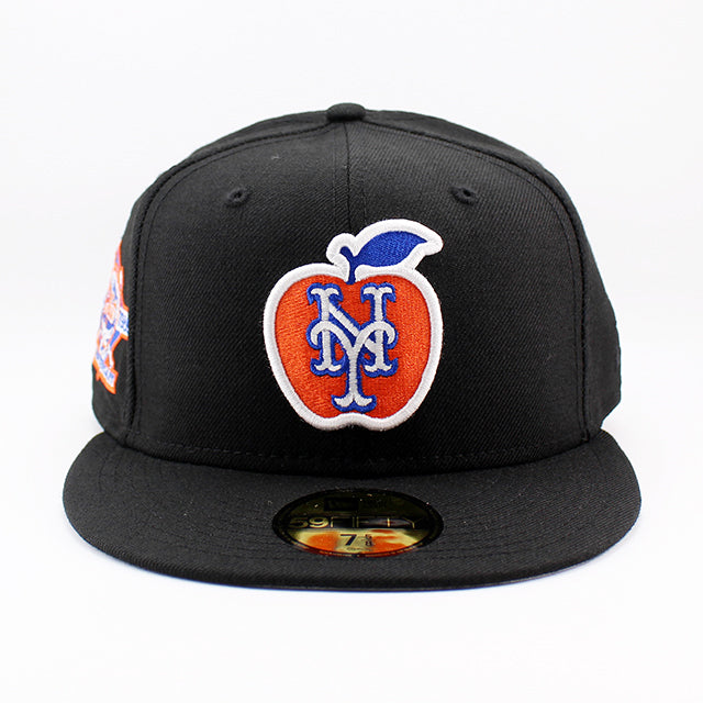 ニューエラ キャップ 59FIFTY ニューヨーク メッツ MLB 25TH ANNIVERSARY APPLE LOGO GREY BOTTOM FITTED CAP BLACK