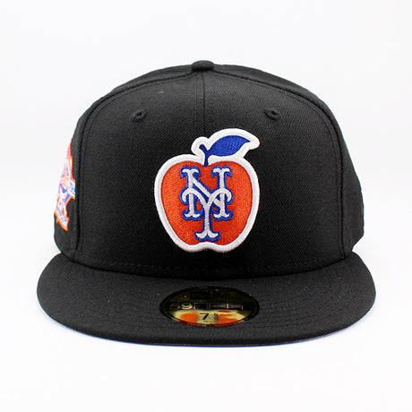 ニューエラ キャップ 59FIFTY ニューヨーク メッツ MLB 25TH ANNIVERSARY APPLE LOGO GREY BOTTOM FITTED CAP BLACK
