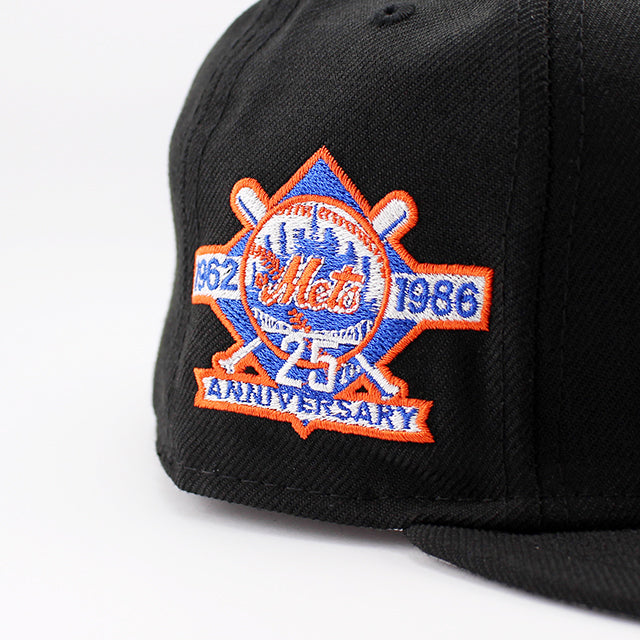 ニューエラ キャップ 59FIFTY ニューヨーク メッツ MLB 25TH ANNIVERSARY APPLE LOGO GREY BOTTOM FITTED CAP BLACK