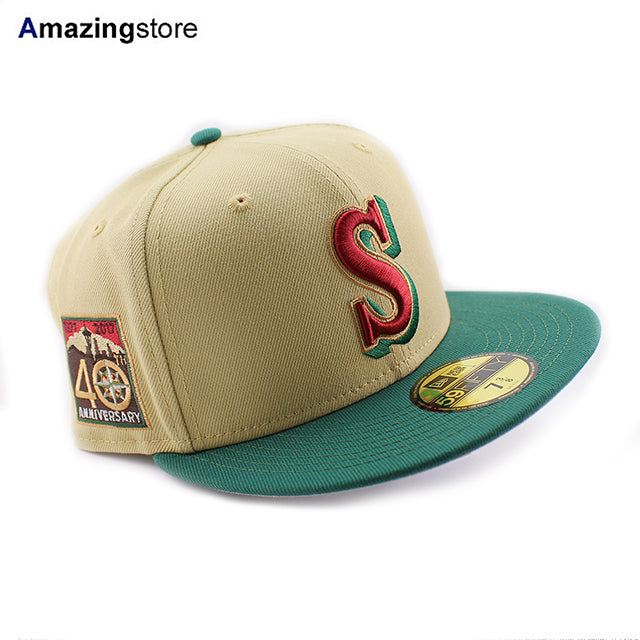 ニューエラ キャップ 59FIFTY シアトル マリナーズ MLB 40TH ANNIVERSARY GREY BOTTOM FITTED CAP STONE