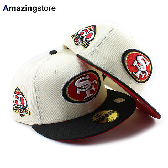 ニューエラ キャップ 59FIFTY サンフランシスコ フォーティーナイナーズ NFL 60TH ANNIVERSARY RED BOTTOM FITTED CAP CHROME