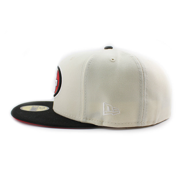 ニューエラ キャップ 59FIFTY サンフランシスコ フォーティーナイナーズ NFL 60TH ANNIVERSARY RED BOTTOM FITTED CAP CHROME