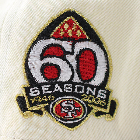 ニューエラ キャップ 59FIFTY サンフランシスコ フォーティーナイナーズ NFL 60TH ANNIVERSARY RED BOTTOM FITTED CAP CHROME