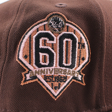 ニューエラ キャップ 59FIFTY ニューヨーク メッツ MLB 60TH ANNIVERSARY PINK BOTTOM FITTED CAP BROWN