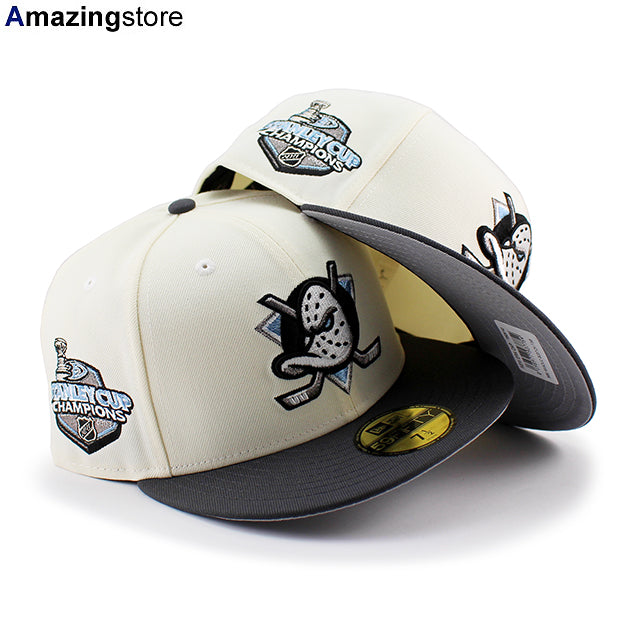 ニューエラ キャップ 59FIFTY アナハイム ダックス NHL 2007 STANLEY CUP CHAMPIONS FITTED CAP CREAM CHARCOAL