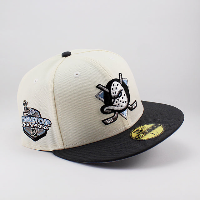 ニューエラ キャップ 59FIFTY アナハイム ダックス NHL 2007 STANLEY CUP CHAMPIONS FITTED CAP CREAM CHARCOAL
