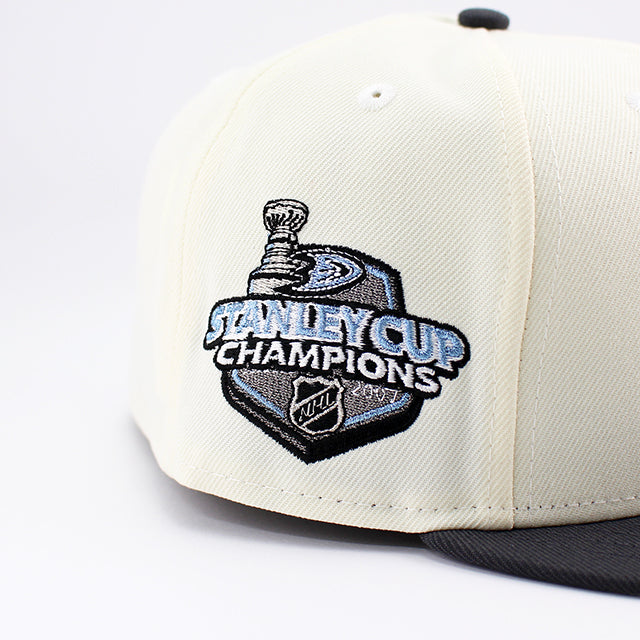 ニューエラ キャップ 59FIFTY アナハイム ダックス NHL 2007 STANLEY CUP CHAMPIONS FITTED CAP CREAM CHARCOAL