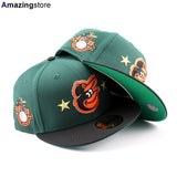 ニューエラ キャップ 59FIFTY ボルチモア オリオールズ MLB 1966 WORLD SERIES CHAMPIONS KELLY GREEN BOTTOM FITTED CAP DARK GREEN