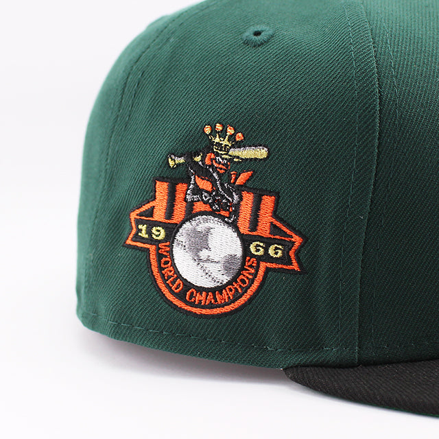 ニューエラ キャップ 59FIFTY ボルチモア オリオールズ MLB 1966 WORLD SERIES CHAMPIONS KELLY GREEN BOTTOM FITTED CAP DARK GREEN