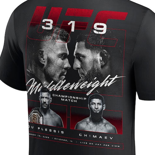 ドリカス デュ プレシ vs カムザット チマエフモデル 海外取寄 UFC Tシャツ UFC319 MAIN EVENT T-SHIRT BLACK