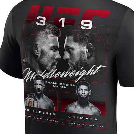 ドリカス デュ プレシ vs カムザット チマエフモデル 海外取寄 UFC Tシャツ UFC319 MAIN EVENT T-SHIRT BLACK
