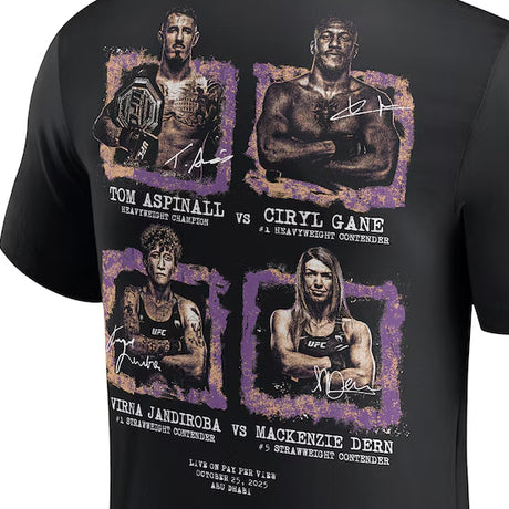 海外取寄 UFC321 Tシャツ トム・アスピナルvsシリル・ガーヌ / ヴィルナ・ジャンジローバvsマッケンジー・ダーンモデル MUTCHUP T-SHIRT BLACK