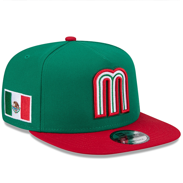 ニューエラ キャップ 9FIFTY A-FRAME WBC メキシコ 2026 WORLD BASEBALL CLASSIC SNAPBACK CAP GREEN RED