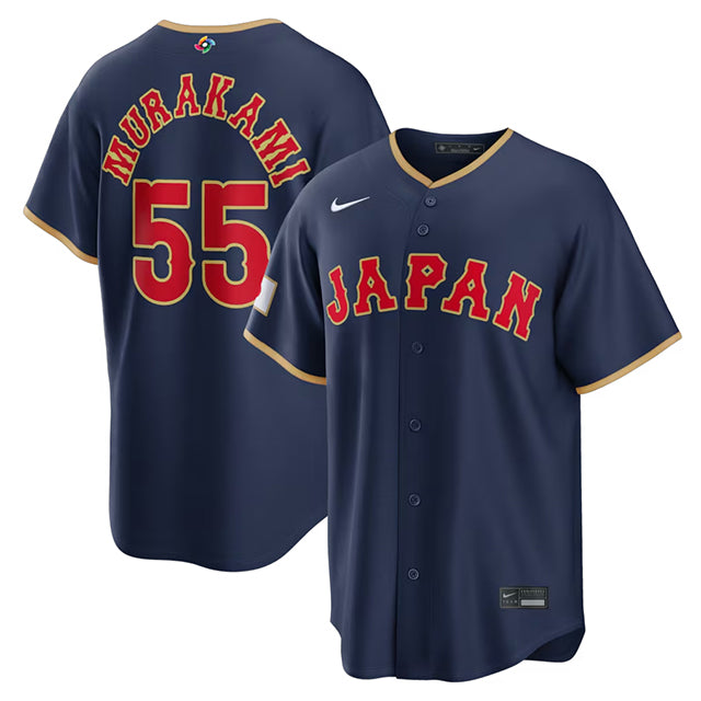 WBC 村上宗隆モデル 海外取寄 ナイキ レプリカユニフォーム 日本代表 2026 WORLD BASEBALL CLASSIC ROAD STADIUM JERSEY NAVY