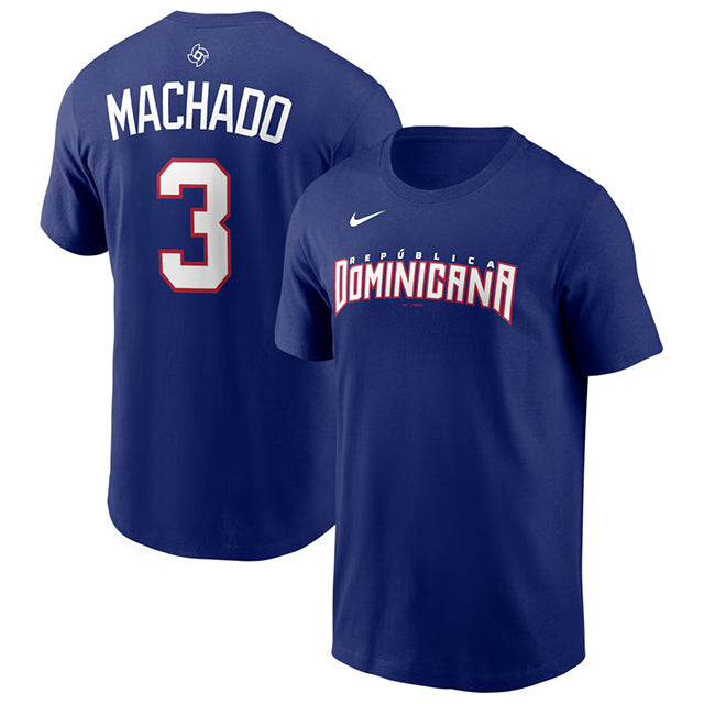 WBC マニー マチャドモデル 海外取寄 ナイキ Tシャツ ドミニカ共和国代表 2026 WORLD BASEBALL CLASSIC NAME&NUMBER T-SHIRT ROYAL BLUE