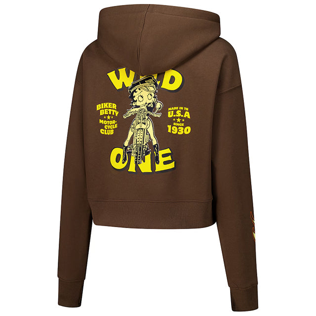 海外取寄 女性用 プルオーバーフーディ ベティ ブープ WOMEN'S BETTY BOOP FREEZE MAX CROPPED PULL OVER HOODIE BROWN