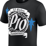 AJ スタイルズモデル 海外取寄 WWE AUTHENTIC Tシャツ ANNIVERSARY T-SHIRT BLACK