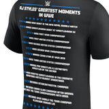 AJ スタイルズモデル 海外取寄 WWE AUTHENTIC Tシャツ THANK YOU GREATEST MOMENTS T-SHIRT BLACK