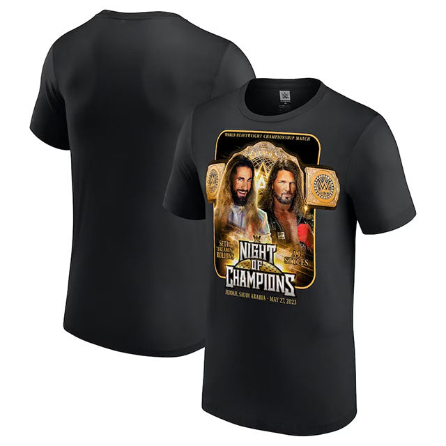 海外取寄 AJスタイルズ vs セス ロリンズモデル WWE AUTHENTIC Tシャツ